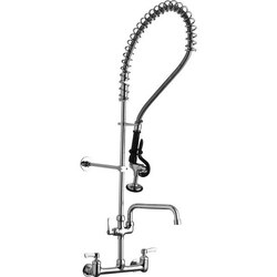ELKAY LK943AF08LC 44 INCH WALL MOUNT FLEXIBLE HOSE FAUCET WITH 1.2 GPM SPRAY HEAD AND 8 IN ARC TUBE SPOUT