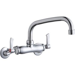 ELKAY LK945AT08L2T WALL MOUNT FAUCET WITH 8 INCH ARC TUBE SPOUT AND 2 INCH HANDLES
