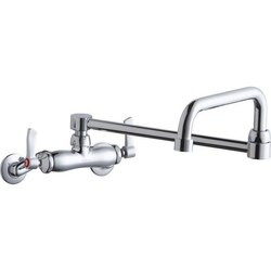 ELKAY LK945DS20L2T WALL MOUNT FAUCET WITH DOUBLE SWING SPOUT AND 2 INCH HANDLES