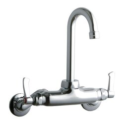 ELKAY LK945GN04L2T WALL MOUNT FAUCET WITH 4 INCH GOOSENECK SPOUT AND 2 INCH HANDLES