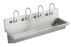 ELKAY EWMA9620C 96 L X 20 W X 8 D WALL HUNG MULTIPLE STATION HAND WASH SINK WITH FAUCET