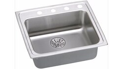 ELKAY LRAD252165PD1 STAINLESS STEEL 25 L X 21-1/4 W X 6-1/2 D KITCHEN SINK WITH PERFECT DRAIN, 1 FAUCET HOLE