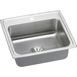 ELKAY DLR221910PD1 STAINLESS STEEL 22 L X 19-1/2 W X 10-1/8 D TOP MOUNT KITCHEN SINK KIT, 1 FAUCET HOLE