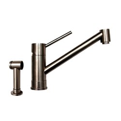 WHITEHAUS WHFX2125STS FX NAVIGATOR 9 1/16 INCH SINGLE EXTENDED LEVER HANDLE FAUCET W/ MATCHING SIDE SPRAY