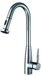 WHITEHAUS WH2070838 JEM COLLECTION SINGLE HOLE FAUCET W/ PULL-DOWN SPRAY HEAD, & LEVER HANDLE