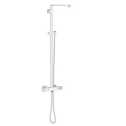 GROHE 26420000 EUPHORIA CUBE SYSTEM SHOWER SYSTEM WITH THERMOSTAT FOR WALL MOUNT IN STARLIGHT CHROME