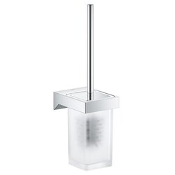 GROHE 40857000 SELECTION CUBE TOILET BRUSH SET IN STARLIGHT CHROME