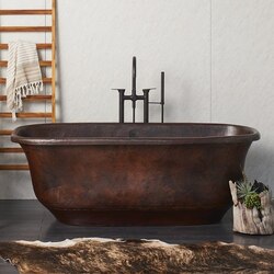 NATIVE TRAILS CPS94 SANTORINI 66 INCH SOAKING BATHTUB FOR FREESTANDING INSTALLATIONS WITH CENTER DRAIN