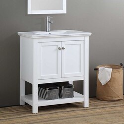 FRESCA FCB2305WH-I MANCHESTER 30 INCH WHITE TRADITIONAL BATHROOM VANITY