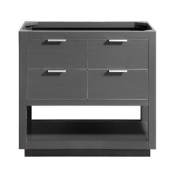 AVANITY ALLIE-V36-TGS ALLIE 36 INCH VANITY ONLY IN TWILIGHT GRAY WITH SILVER TRIM