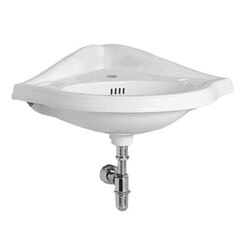 WHITEHAUS AR884 ISABELLA 29-1/2 INCH CORNER WALL MOUNT BASIN WITH DUAL SOAP LEDGES AND OVERFLOW