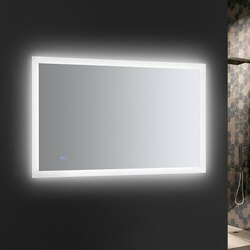 FRESCA FMR014830 ANGELO 48 X 30 INCH TALL BATHROOM MIRROR WITH HALO STYLE LED LIGHTING AND DEFOGGER