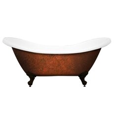 CAMBRIDGE PLUMBING ADES-ORB-CB 68 INCH FREE STANDING SLIPPER CLAWFOOT BATHTUB IN COPPER BRONZE WITH OIL RUBBED BRONZE FEET