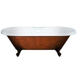 CAMBRIDGE PLUMBING ADE60-ORB-CB 60 INCH FREE STANDING SLIPPER CLAWFOOT BATHTUB IN COPPER BRONZE WITH OIL RUBBED BRONZE FEET