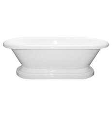 CAMBRIDGE PLUMBING ADE60-PED 60 INCH DOUBLE ENDED CLAWFOOT SLIPPER BATHTUB IN WHITE