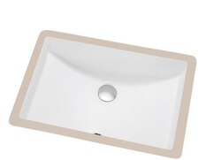 DAWN CUSN017000 UNDER COUNTER 20-1/2 X 14-5/8 INCH RECTANGLE CERAMIC BASIN WITH OVERFLOW
