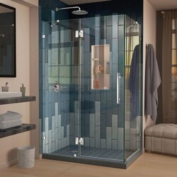 DREAMLINE SHEN-1334460 QUATRA LUX 34 1/4 D X 46 3/8 W X 72 H FRAMELESS HINGED SHOWER ENCLOSURE WITH SUPPORT ARMS