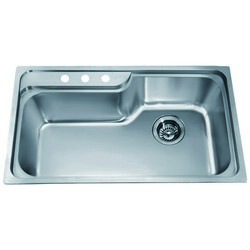 DAWN CH368 34 INCH TOP MOUNT SINGLE BOWL SINK WITH THREE PRE-CUT FAUCET HOLES