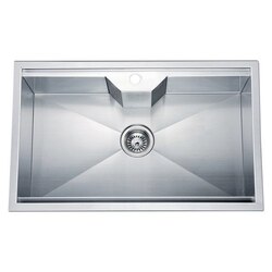 DAWN DSQ2817 30 INCH DUAL MOUNT SINGLE BOWL SQUARE SINK WITH ONE PRE-CUT FAUCET HOLE