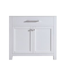 DAWN AAMC362135-01 35 INCH FREE STANDING SOLID WOOD FRAMED CABINET IN PURE WHITE