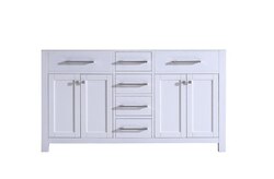DAWN AAMC602135-01 59 INCH FREE STANDING SOLID WOOD FRAMED CABINET IN PURE WHITE