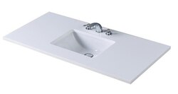 DAWN AAMT482135-01 48 X 22 INCH PURE WHITE COUNTERTOP WITH SINGLE UNDERMOUNT CERAMIC SINKS
