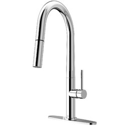 VIGO VG02029K1 GREENWI PULL-DOWN SPRAY KITCHEN FAUCET WITH DECK PLATE