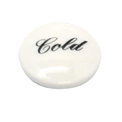 ROHL C7673C ITALIAN KITCHEN AND BATH WHITE PORCELAIN INSERT WITH "COLD" IN SCRIPT
