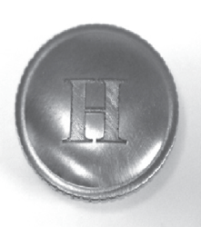 ROHL C7699H THREADED ALL METAL SCREW COVER CAP WITH THE LETTER "H" FOR HOT TO LEVER HANDLES
