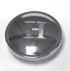 ROHL C7699/1H ITALIAN KITCHEN AND BATH ALL METAL PRESSURE FIT COVER CAP WITH LETTER "H" IN SCRIPT