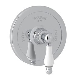ROHL AC720OP-TO ARCANA THERMOSTATIC TRIM PLATE WITHOUT VOLUME CONTROL, ORNATE WHITE PORCELAIN LEVER
