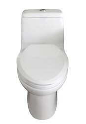 EVIVA EVTL527 HURRICANE ELONGATED COTTON WHITE ONE PIECE TOILET WITH SOFT CLOSING SEAT COVER, HIGH EFFICIENCY, WATER SENSE AND CUPC CERTIFIED WITH THE UNITED STATES PLUMBING STANDARDS