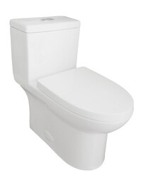 EVIVA EVTL547 STANDY ELONGATED COTTON WHITE ONE PIECE TOILET WITH SOFT CLOSING SEAT COVER HIGH FFFICIENCY WATER SENSE AND CUPC CERTIFIED WITH THE UNITED STATES PLUMBING STANDARDS