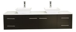 EVIVA EVVN147-60 TOTTI WAVE 60 INCH MODERN DOUBLE SINK BATHROOM VANITY WITH COUNTER-TOP AND DOUBLE SINKS