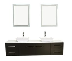 EVIVA EVVN147-72 TOTTI WAVE 72 INCH MODERN DOUBLE SINK BATHROOM VANITY WITH COUNTER-TOP AND DOUBLE SINKS