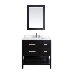 EVIVA EVVN713-24 NATALIE F. 24 INCH BATHROOM VANITY WITH WHITE JAZZ MARBLE COUNTER-TOP AND WHITE UNDERMOUNT PORCELAIN SINK