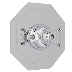ROHL U.5586X-TO PERRIN & ROWE EDWARDIAN OCTAGONAL CONCEALED THERMOSTATIC TRIM WITHOUT VOLUME CONTROL, CROSS HANDLE