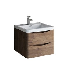 FRESCA FCB9024RW-I TUSCANY 24 INCH ROSEWOOD WALL HUNG MODERN BATHROOM CABINET WITH INTEGRATED SINK