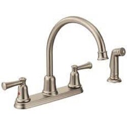 MOEN 41613 CAPSTONE DOUBLE HANDLE DECK MOUNTED HIGH ARC KITCHEN FAUCET WITH SIDE SPRAY