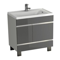 EVIVA EVVN540-24WH/GR PETITE PLUS 24 INCH WHITE/GRAY VANITY WITH PORCELAIN SINK