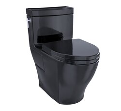 TOTO MS626124CEF#51 AIMES ONE-PIECE ELONGATED 1.28 GPF UNIVERSAL HEIGHT TOILET WITH SS124 SEAT IN EBONY