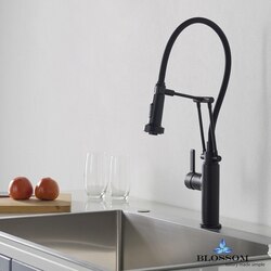 BLOSSOM F01 208 04 SINGLE HANDLE PULL DOWN KITCHEN FAUCET  IN MATTE BLACK