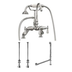 CAMBRIDGE PLUMBING CAM684D-PKG COMPLETE PLUMBING PACKAGE FOR CLAW FOOT TUB GOOSNECK FAUCET, SUPPLY LINES WITH SHUT OFF VALVES, DRAIN AND OVERFLOW ASSEMBLY FINISH