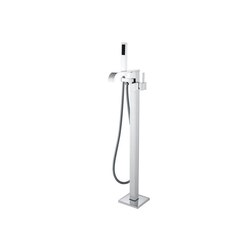 MTD DF-02015 EILAT 2015 SINGLE HANDLE FLOOR MOUNT TUB FILLER WITH HAND SHOWER IN POLISHED CHROME