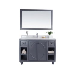 LAVIVA 313613-48G-WC ODYSSEY 48 INCH MAPLE GREY CABINET WITH WHITE CARRARA COUNTERTOP