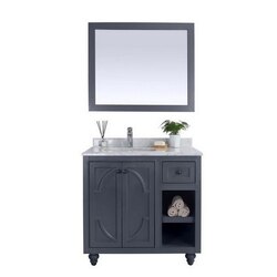 LAVIVA 313613-36G-WC ODYSSEY 36 INCH MAPLE GREY CABINET WITH WHITE CARRARA COUNTERTOP