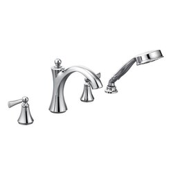 MOEN T654 WYNFORD TWO-HANDLE ROMAN TUB FILLER WITH HANDSHOWER