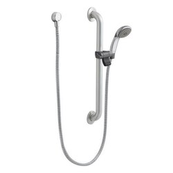 MOEN 52224GBP25 COMMERCIAL 24 INCH GRAB BAR SET WITH HANDSHOWER IN CHROME/STAINLESS, 2.5 GPM