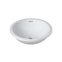 INFURNITURE WS-SO-V101-G 20 X 16 INCH POLYSTONE UNDERMOUNT and OVERMOUNT ROUND SINK IN GLOSSY WHITE
