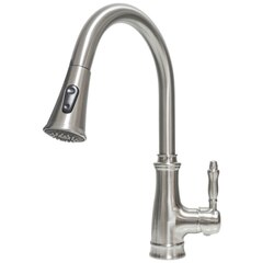 INFURNITURE F-K999QY1-BN PULL OUT KITCHEN FAUCET IN BRUSHED NICKEL